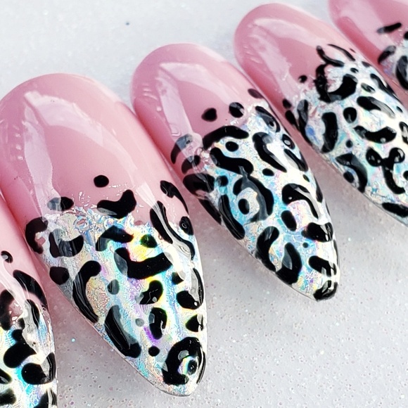 Pinky Mauve Sparkle Press On Set - Picture 2 of 7